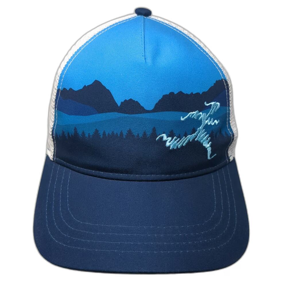 BOCO Gear Blue White One Size Trucker Hat Mountain Graphic Snapback Mesh Back